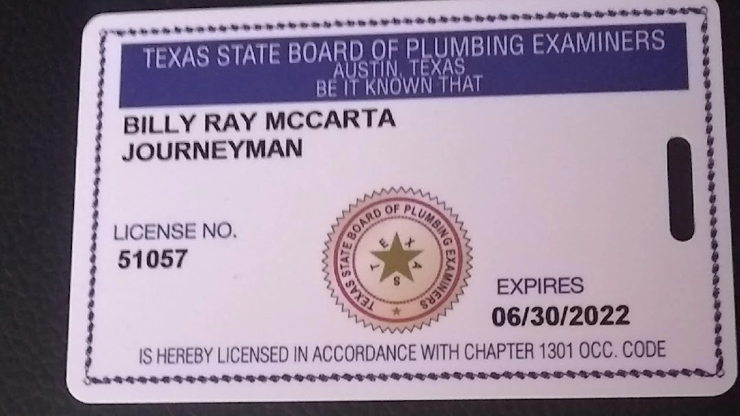 Billy Ray McCarta's Plumbing services Logo