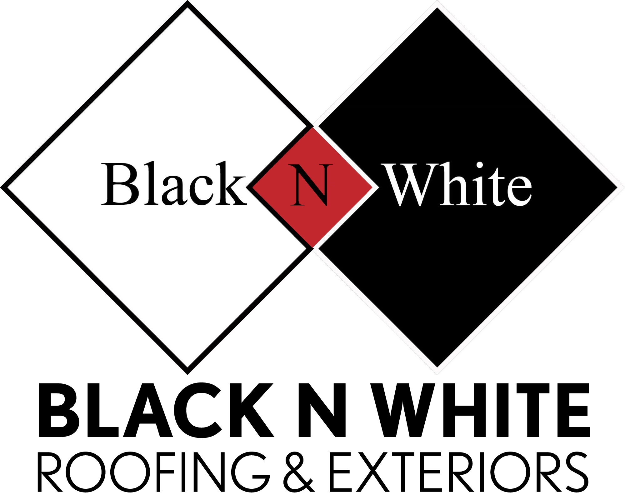 Black N White Roofing & Exteriors Logo