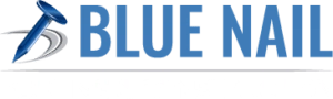 Blue Nail Roofing and Construction Logo