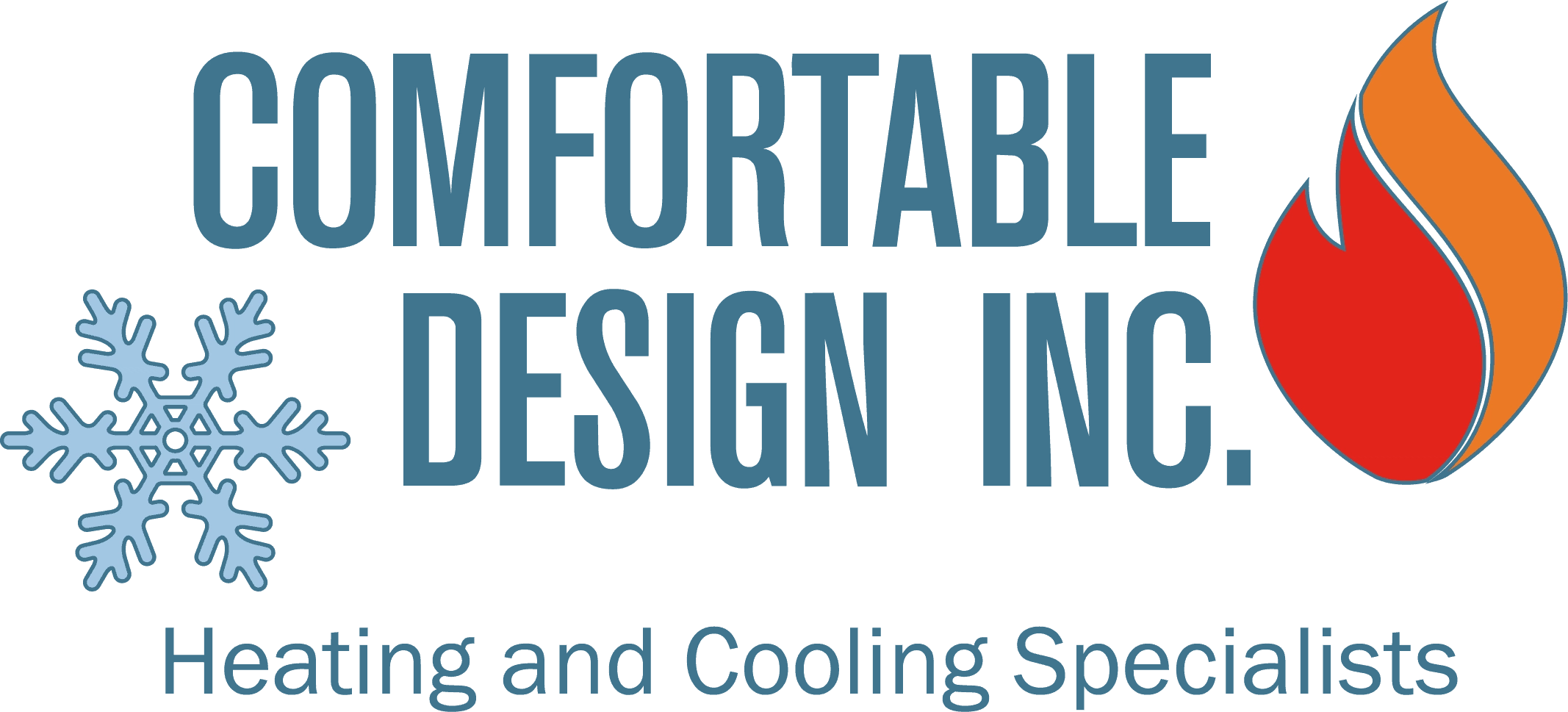 Comfortable Design Inc. Heating & Cooling Logo