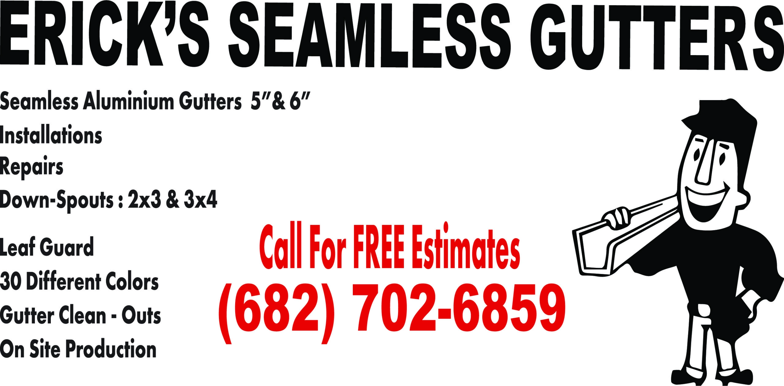 Erick's Seamless Gutters Logo