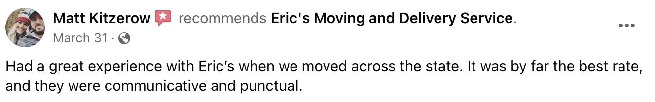 Eric's moving AND delivery Logo