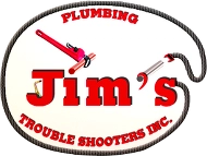 Jim's Plumbing Trouble Logo
