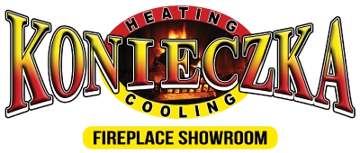 Konieczka Heating & Cooling, Inc. and Fireplace Showroom Logo
