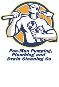 Poo-Man Pumping, Plumbing and Drain Cleaning Co Logo