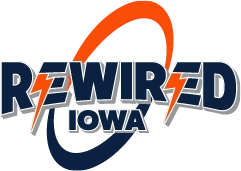 Rewired Iowa Electrician Des Moines IA Logo