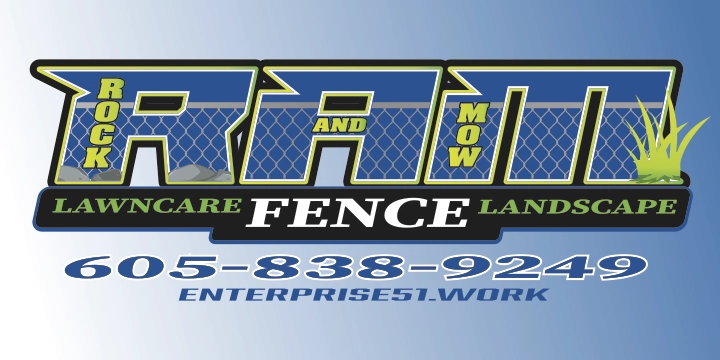 Rock and Mow Lawncare and Fence Logo
