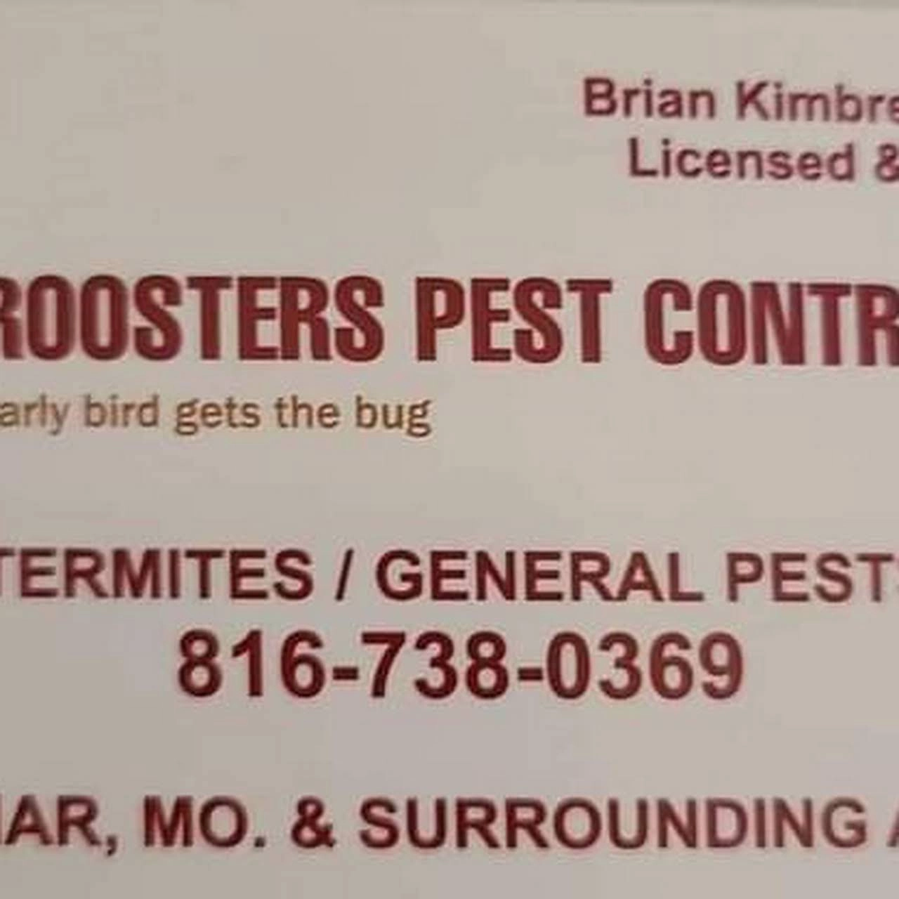 Rooster's pest control Logo