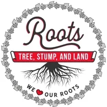 Roots Tree, Stump, and Land Logo