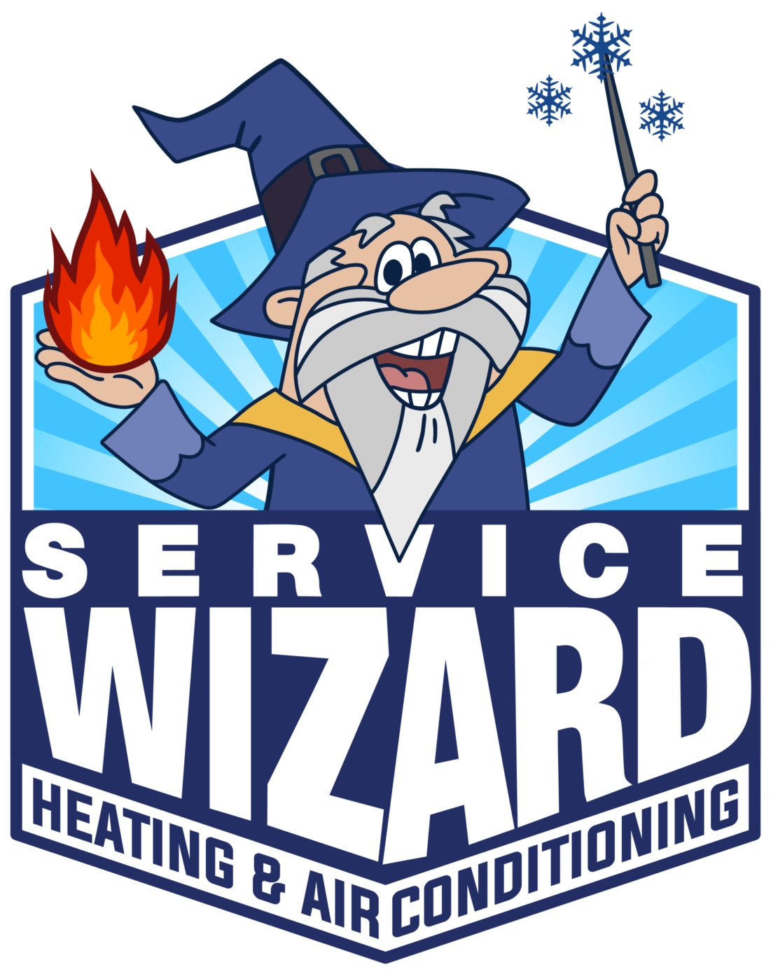 Service Wizard Heating & Air Conditioning Logo