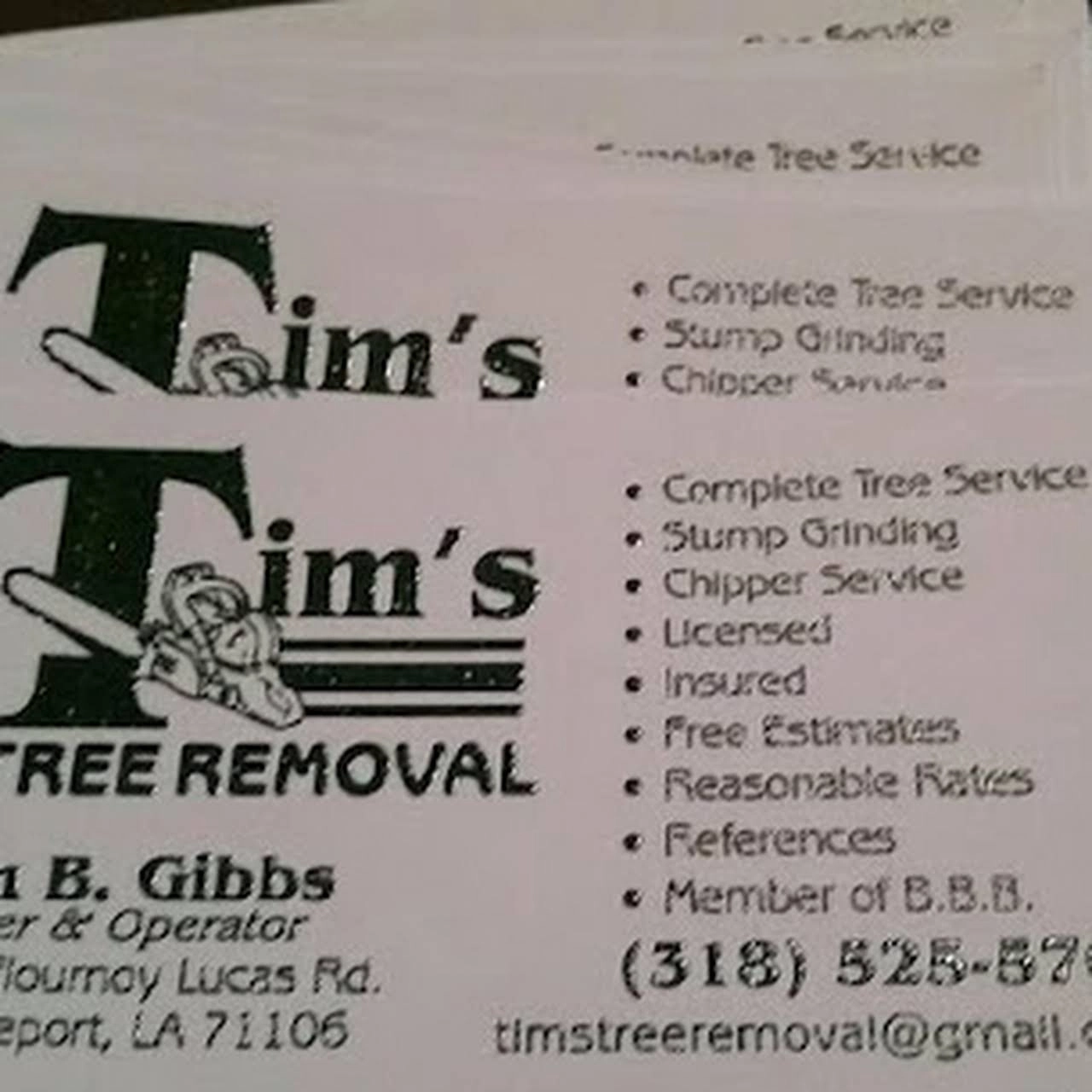 Tim's Tree Removal Logo