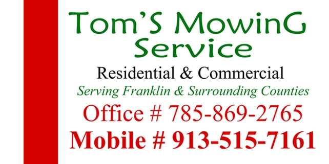 Tom's Mowing Services Logo